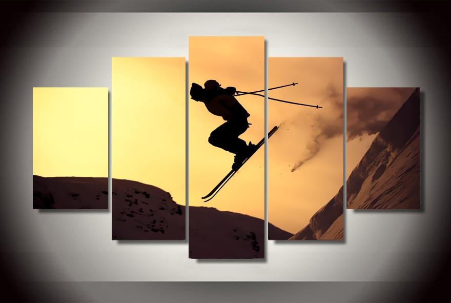 Alpine skiin - Sport 5 Panel Canvas Art Wall Decor Alpine skiin - Sport 5 Panel Canvas Art Wall Decor