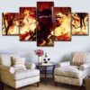 Alucard Dark Hellsing Anime - 5 Panel Canvas Art Wall Decor