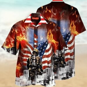Always Remember Firefighter All Over Printed Hawaiian Shirt