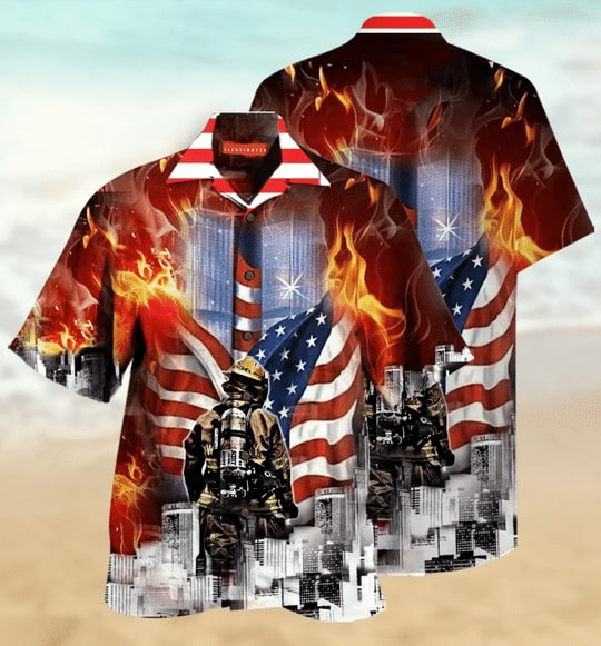 Always Remember Firefighter All Over Printed Hawaiian Shirt Always Remember Firefighter All Over Printed Hawaiian Shirt
