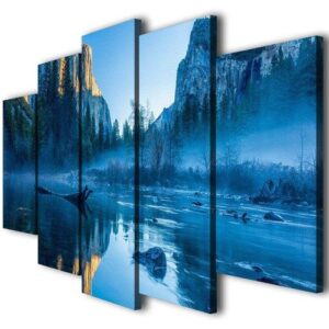 Amazing Beach Mountain Landscape - Nature 5 Panel Canvas Art Wall Decor