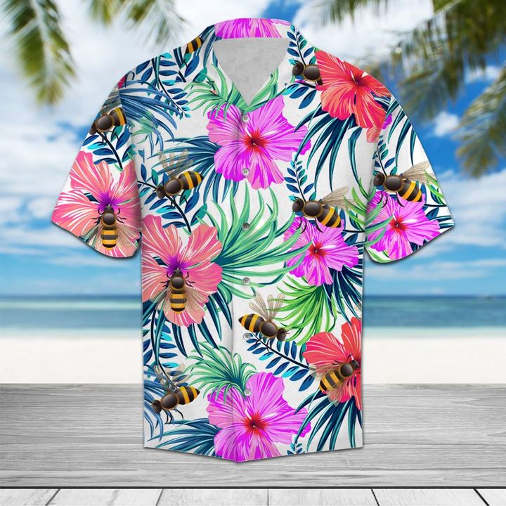 Amazing Bee Hawaiian Shirt Summer Button Up Amazing Bee Hawaiian Shirt Summer Button Up