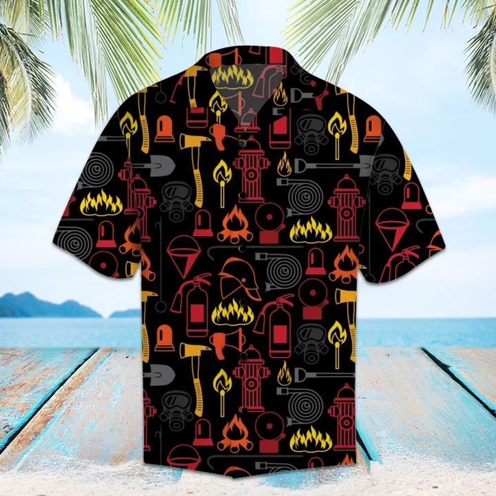 Amazing Firefighter Hawaiian Shirt Summer Button Up Amazing Firefighter Hawaiian Shirt Summer Button Up