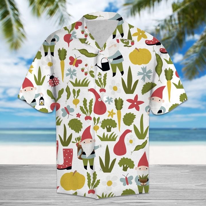 Amazing Garden Gnome And Vegetables Hawaiian Shirt Summer Button Up Amazing Garden Gnome And Vegetables Hawaiian Shirt Summer Button Up