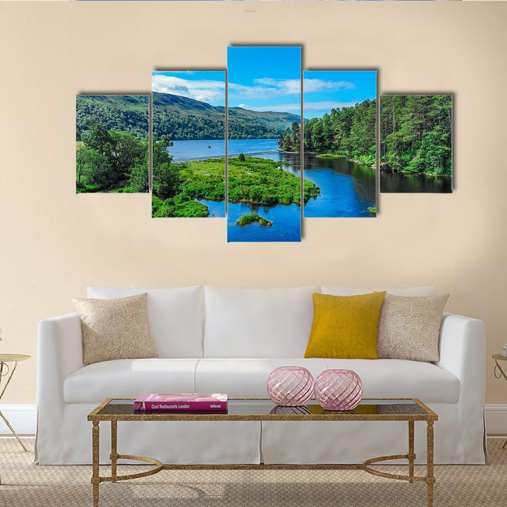 Amazing Landscape With Creeks And Lakes - Nature 5 Panel Canvas Art Wall Decor Amazing Landscape With Creeks And Lakes - Nature 5 Panel Canvas Art Wall Decor
