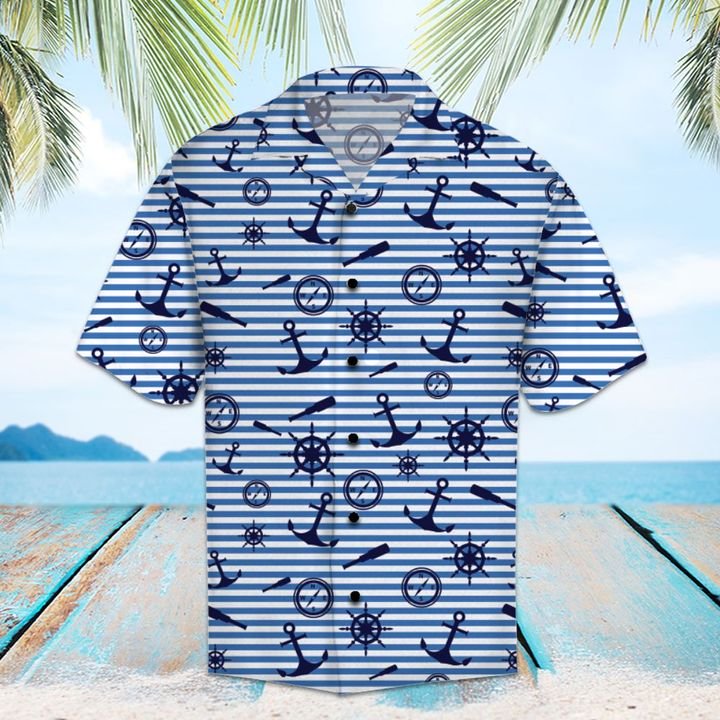 Amazing Navy Hawaiian Shirt Summer Button Up Amazing Navy Hawaiian Shirt Summer Button Up