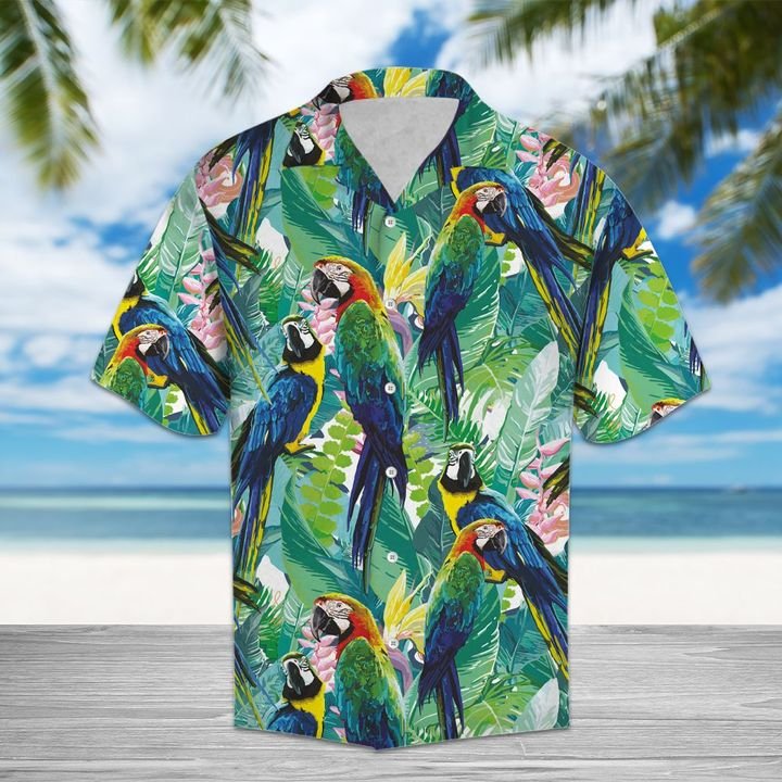 Amazing Parrot Hawaiian Shirt Summer Button Up Amazing Parrot Hawaiian Shirt Summer Button Up