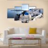 Amazing Santorini With Churches - Nature 5 Panel Canvas Art Wall Decor