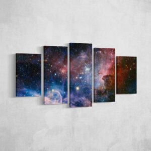 Amazing Space - Space 5 Panel Canvas Art Wall Decor