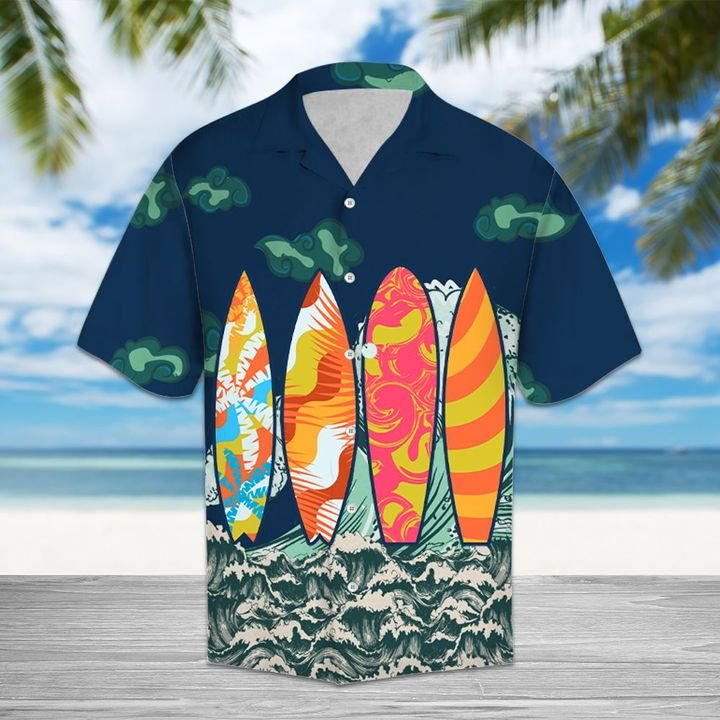 Amazing Surfboard Hawaiian Shirt Summer Button Up Amazing Surfboard Hawaiian Shirt Summer Button Up