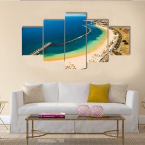 Amazing View Of Beach Las Teresitas - Nature 5 Panel Canvas Art Wall Decor