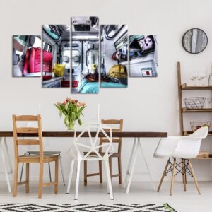 Ambulance Interior - Abstract 5 Panel Canvas Art Wall Decor