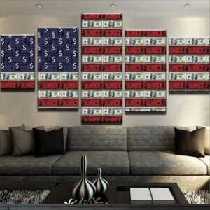 American Dream - Abstract 5 Panel Canvas Art Wall Decor