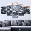 American Flag 05 - Abstract 5 Panel Canvas Art Wall Decor