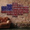 American Flag Bullets Gun Rights - Army 5 Panel Canvas Art Wall Decor