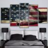 American Flag Helping Hand- Asbtract 5 Panel Canvas Art Wall Decor