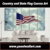 American Flag In Artwork - Abstract 5 Panel Canvas Art Wall Decor