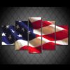 American Flag In The Wind - Absatract 5 Panel Canvas Art Wall Decor