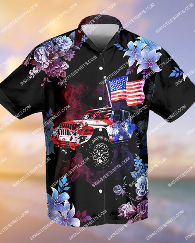 American Flag Jeep All Over Printed Hawaiian Shirt American Flag Jeep All Over Printed Hawaiian Shirt