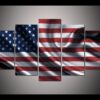 American Flag Modern - Abstract 5 Panel Canvas Art Wall Decor