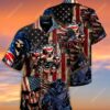 American Flag Skull All Over Printed Hawaiian Shirt