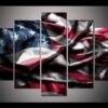 American Flag - Abstract 5 Panel Canvas Art Wall Decor