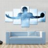American Football Player Portrait In Silhouette Shadow - Sport 5 Panel Canvas Art Wall Decor