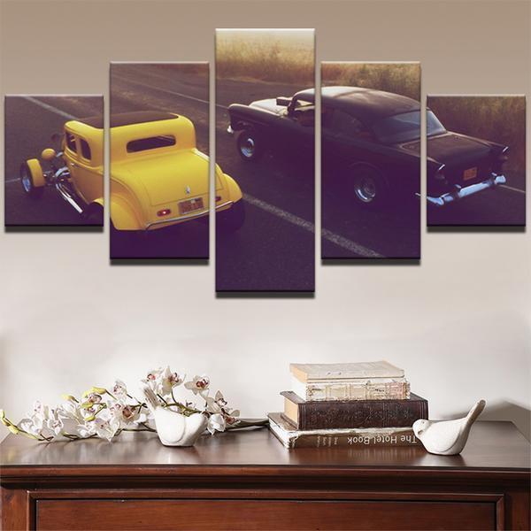 American Graffiti Car & Motor - 5 Panel Canvas Art Wall Decor American Graffiti Car & Motor - 5 Panel Canvas Art Wall Decor