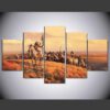 American Indian Native Life - Army 5 Panel Canvas Art Wall Decor