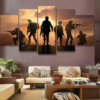 American Military Soldier Sunset - Army 5 Panel Canvas Art Wall Decor