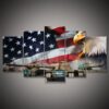 American Military Strength & Freedom - Army 5 Panel Canvas Art Wall Decor