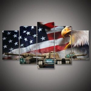 American Military Strength & Freedom - Army 5 Panel Canvas Art Wall Decor