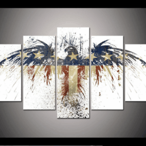 American Patriot - Abstract 5 Panel Canvas Art Wall Decor