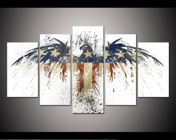 American Patriot - Abstract 5 Panel Canvas Art Wall Decor American Patriot - Abstract 5 Panel Canvas Art Wall Decor