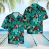 American Quarter Horse Green Tropical Hawaiian Shirt Summer Button Up