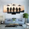 American Soldier Plane - Army 5 Panel Canvas Art Wall Decor