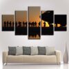 American Soldier Sunset 1 - Army 5 Panel Canvas Art Wall Decor