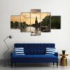 Amstel River With Cruise Ship In Amsterdam - Nature 5 Panel Canvas Art Wall Decor