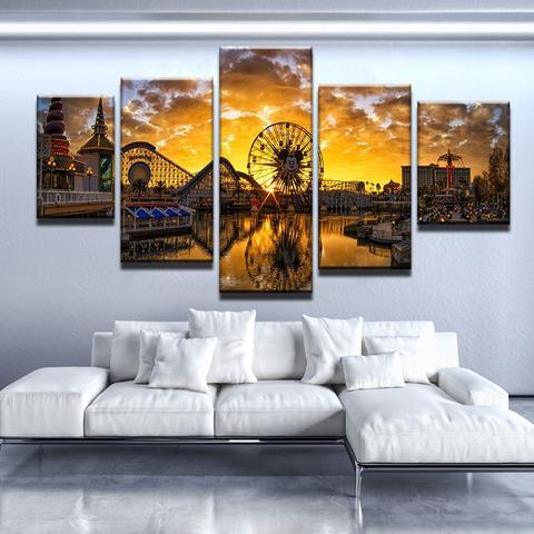 Amusement Park - Nature 5 Panel Canvas Art Wall Decor Amusement Park - Nature 5 Panel Canvas Art Wall Decor