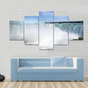 An Image Of Niagara Falls From The Canadian Side - Nature 5 Panel Canvas Art Wall Decor