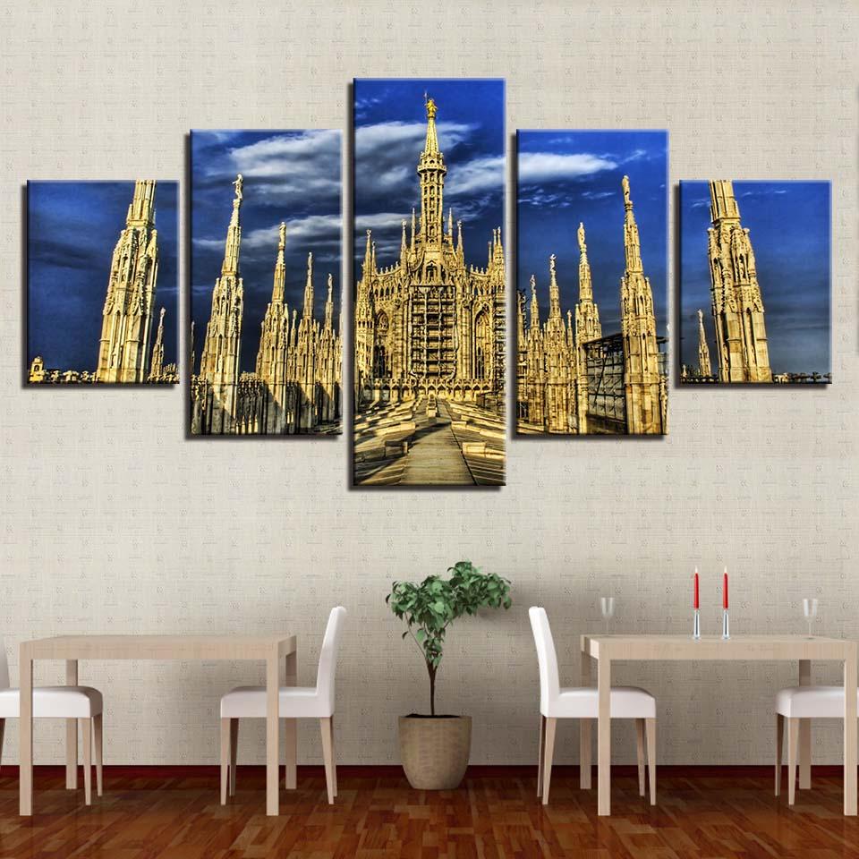 Ancient Castle 2 - Nature 5 Panel Canvas Art Wall Decor Ancient Castle 2 - Nature 5 Panel Canvas Art Wall Decor