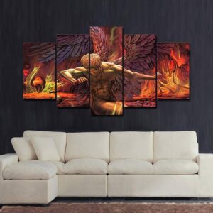 Angel And Demon - Abstract 5 Panel Canvas Art Wall Decor