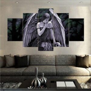 Angel And Skull 4 - Abstract 5 Panel Canvas Art Wall Decor