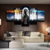 Angel Fire And Ice Angel Wings Wall Decor Angel Gift Heaven - Abstract 5 Panel Canvas Art Wall Decor