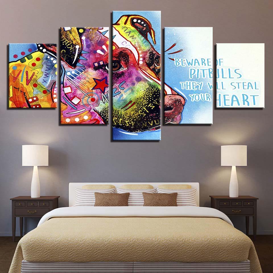 Animal Dog 19 - Animal 5 Panel Canvas Art Wall Decor Animal Dog 19 - Animal 5 Panel Canvas Art Wall Decor