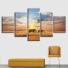 Animal Elephant - Animal 5 Panel Canvas Art Wall Decor