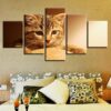 Animal Lovely Cat - Animal 5 Panel Canvas Art Wall Decor