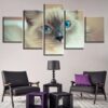 Animal Lovely White Cat - Animal 5 Panel Canvas Art Wall Decor