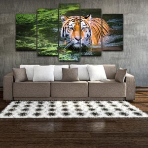 Animal Tiger - Animal 5 Panel Canvas Art Wall Decor