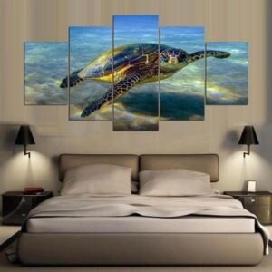 Animal Turtles Seaview - Animal 5 Panel Canvas Art Wall Decor